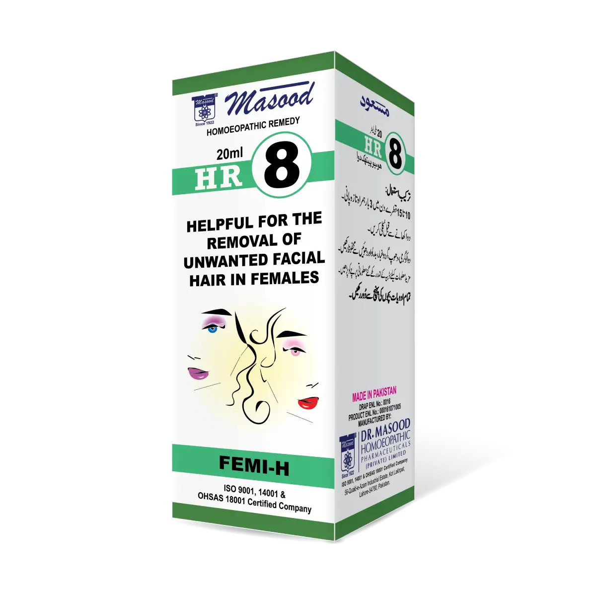 HR-08 (FEMI-H) – Facial Hair (Female) Drops  -  Dr. Masood